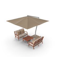 Outdoor Patio Umbrella Furnishing Set PNG & PSD Images