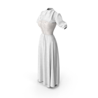 White Corset Dress PNG & PSD Images