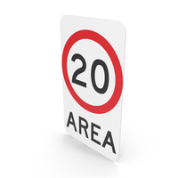 Australian Sign Speed Limit Zone Area 20 PNG & PSD Images