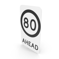 Australian Sign Speed Limit Ahead 80 PNG & PSD Images