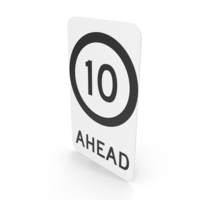 Australian Sign Speed Limit Ahead 10 PNG & PSD Images