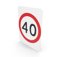 Australian Sign Speed Limit 40 PNG & PSD Images