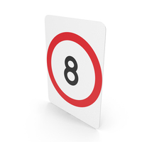 Australian Speed Limit 8 Sign PNG & PSD Images