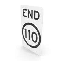 Australian Sign End of 110 Speed Limit PNG & PSD Images