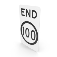 Australian Sign End of 100 Speed Limit PNG & PSD Images