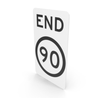 Australian Sign End of 90 Speed Limit PNG & PSD Images