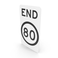 Australian Sign End of 80 Speed Limit PNG & PSD Images