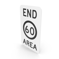 Australian Sign End of 60 Speed Limit Zone Area PNG & PSD Images