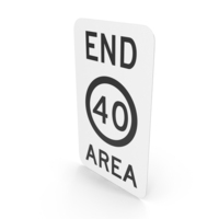 Australian Sign End of 40 Speed Limit Zone Area PNG & PSD Images