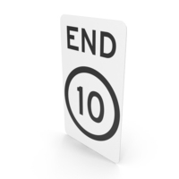 Australian Sign End of 10 Speed Limit PNG & PSD Images