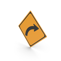 Japanese Sign Curve To The Right PNG & PSD Images