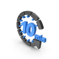 Black And Blue 10 Minutes Countdown Icon PNG & PSD Images