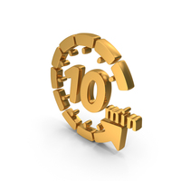 Gold 10 Minutes Countdown Icon PNG & PSD Images