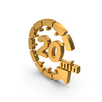 Gold 20 Minutes Countdown Icon PNG & PSD Images