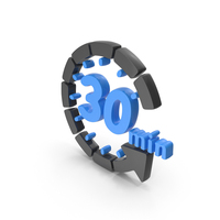 Black And Blue 30 Minutes Countdown Icon PNG & PSD Images