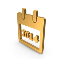 Gold 2014 Calendar Icon PNG & PSD Images