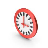 Black And Red Wall Clock Icon PNG & PSD Images