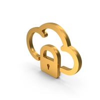 Gold Cloud Lock Icon PNG & PSD Images