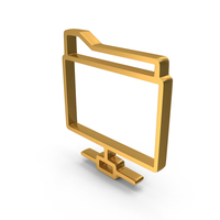 Gold Data Transfer Folder Outline Icon PNG & PSD Images