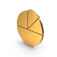 Pie Chart Icon Gold PNG & PSD Images