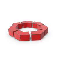 Heptagon Steel Painted Red PNG & PSD Images