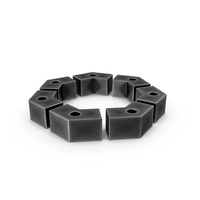 Aged Dark Steel Heptagonal Shape PNG & PSD Images