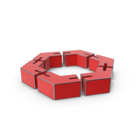 Hexagon Steel Painted Red PNG & PSD Images