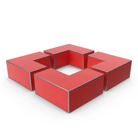 Quadrilateral Steel Painted Red PNG & PSD Images