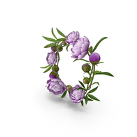 Violet Peony Wreath PNG & PSD Images