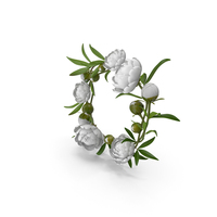 White Peony Wreath PNG & PSD Images