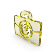 Glass Euro Suitcase Symbol PNG & PSD Images