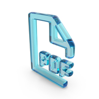 Glass PDF File Symbol PNG & PSD Images