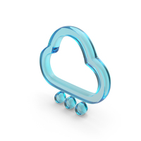 Glass Cloud With Rain Drops Symbol PNG & PSD Images