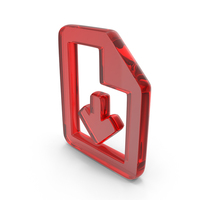 Glass Download File Symbol PNG & PSD Images
