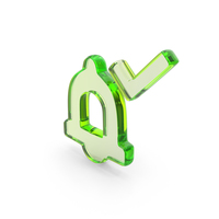 Glass Notification Bell Check Symbol PNG & PSD Images