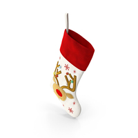 Christmas Stocking With Deer PNG & PSD Images