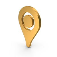 Gold GPS Location Icon PNG & PSD Images
