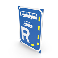 South African Sign Start of a Reserved Lane for Buses PNG & PSD Images