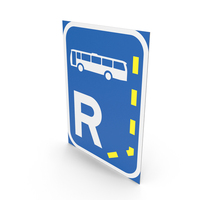 South African Sign Start of a Reserved Lane for Buses PNG & PSD Images