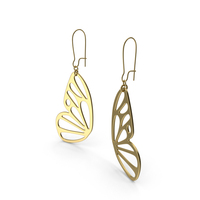 Long Butterfly Earrings PNG & PSD Images