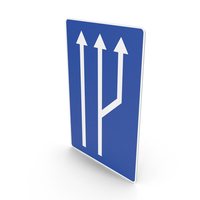 Spanish Sign Turn From Two To Three Traffic Lanes PNG & PSD Images