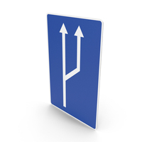 Spanish Sign Turn From One to Two Traffic Lanes PNG & PSD Images