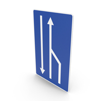 Spanish Sign End of a Traffic Lane PNG & PSD Images