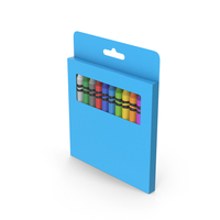 Blue Crayons Box PNG & PSD Images