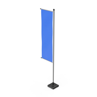 Blue Flagpole Banner PNG & PSD Images