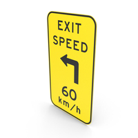 Australian Sign Exit Advisory Speed With Turn to Left PNG & PSD Images
