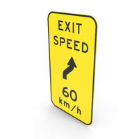Australian Sign Exit Advisory Speed With Reverse Curve PNG & PSD Images