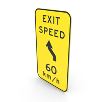 Australian Sign Exit Advisory Speed With Reverse Curve PNG & PSD Images