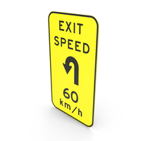 Australian Sign Exit Advisory Speed With Hairpin Curve PNG & PSD Images