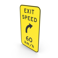 Australian Sign Exit Advisory Speed With Curve To Right PNG & PSD Images